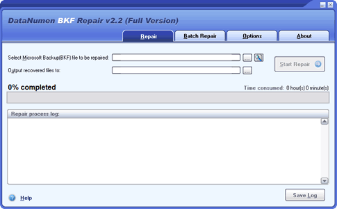 DataNumen BKF Repair Screenshot